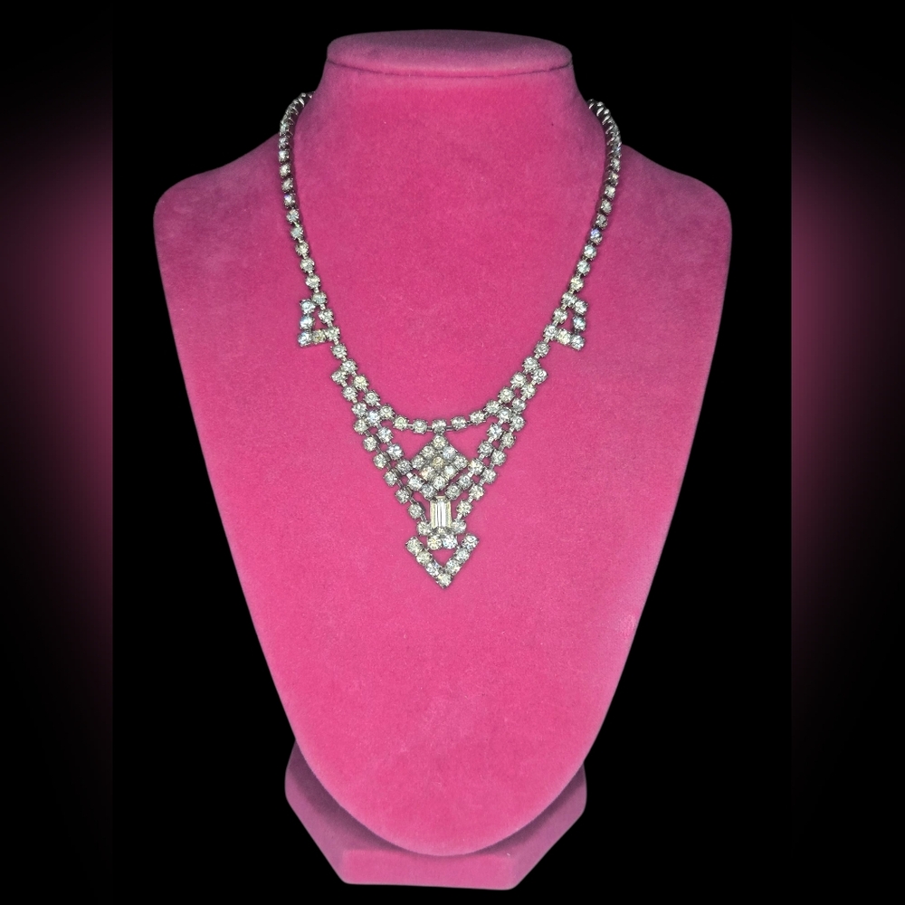 Vtg Rhinestone Necklace